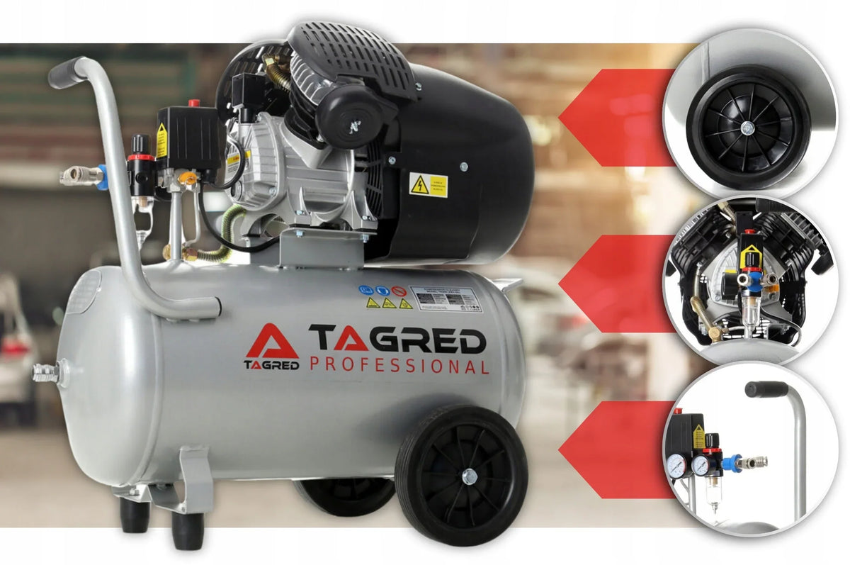 COMPRESSOR DE AR TAGRED 50L V2 SEPARADOR KIT + Óleo ALTA QUALIDADE