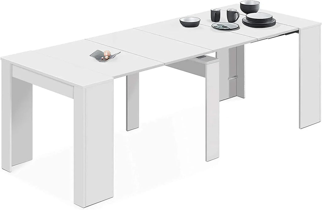 Mobelcenter - Mesa de Jantar Consola Extensível, Mesa para Sala de Estar, Hall ou Cozinha, Mesa Fole Extensível, Cor Cimento (1127)