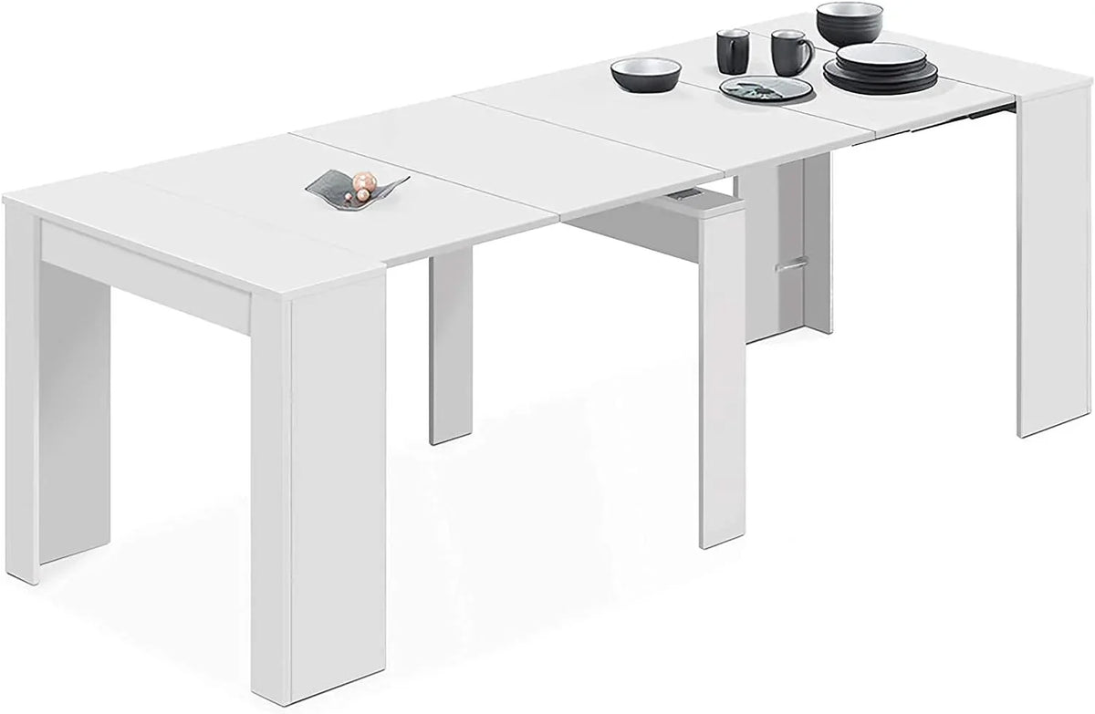 Mobelcenter - Mesa de Jantar Consola Extensível, Mesa para Sala de Estar, Hall ou Cozinha, Mesa Fole Extensível, Cor Cimento (1127)