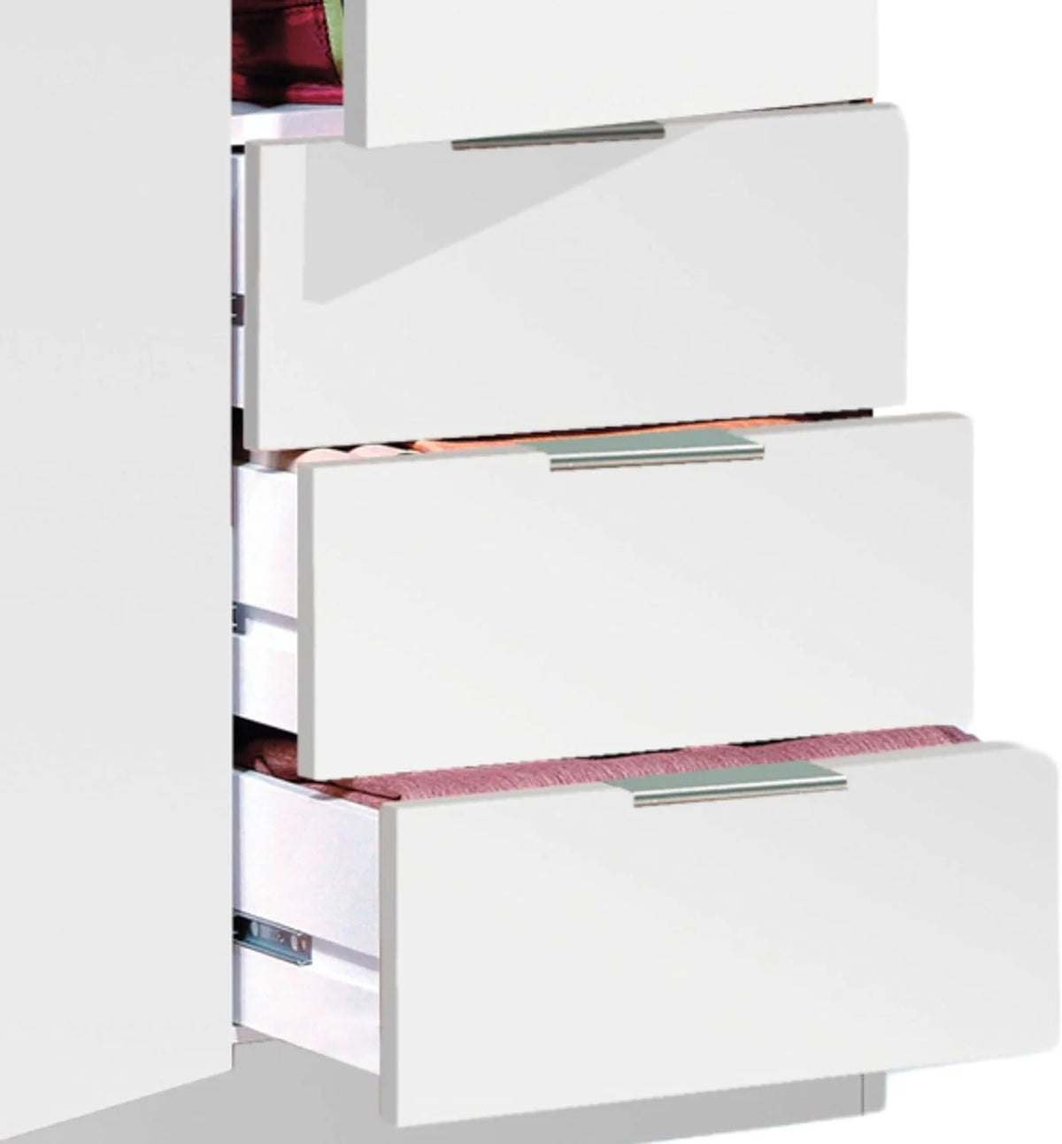 Guarda-Roupa de Três Portas e Três Gavetas Habitdesign, Acabamento Branco Ártico, Medidas: 121 cm (L) x 180 cm (A) x 52 cm (P)