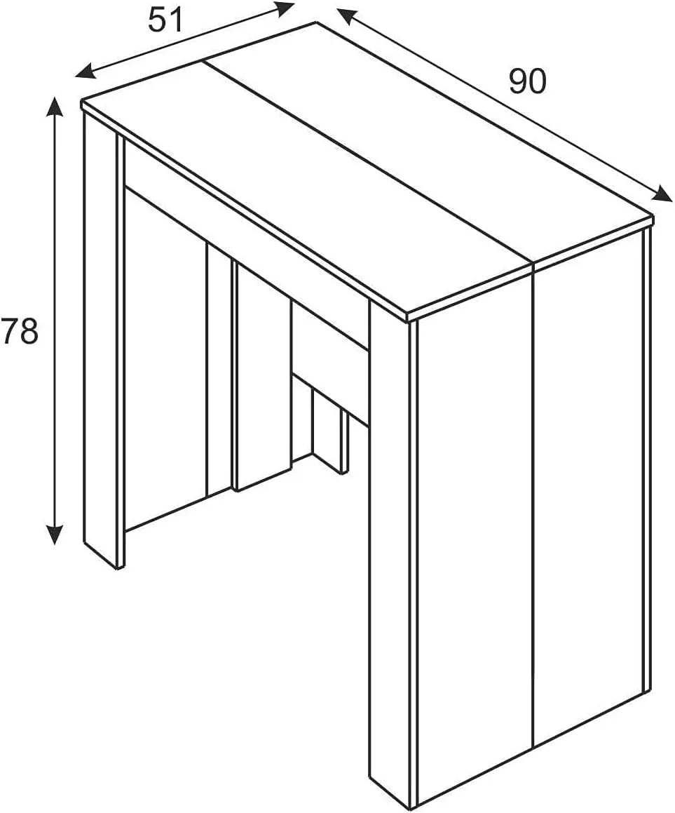 Mobelcenter - Mesa de Jantar Consola Extensível, Mesa para Sala de Estar, Hall ou Cozinha, Mesa Fole Extensível, Cor Cimento (1127)