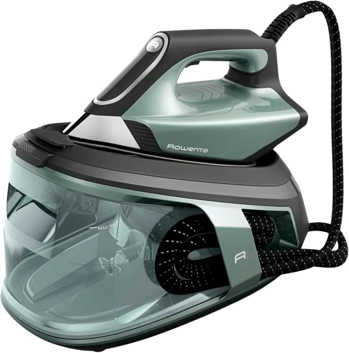 Rowenta Force Pro 500, Centro de Engomar, 7,5 Bar, Jato de Vapor de 550 g/minuto, Tecnologia Quicksteam, Poupança de Energia, 2 Modos ECO e MAX, Eucalipto e Preto, VR9042F0