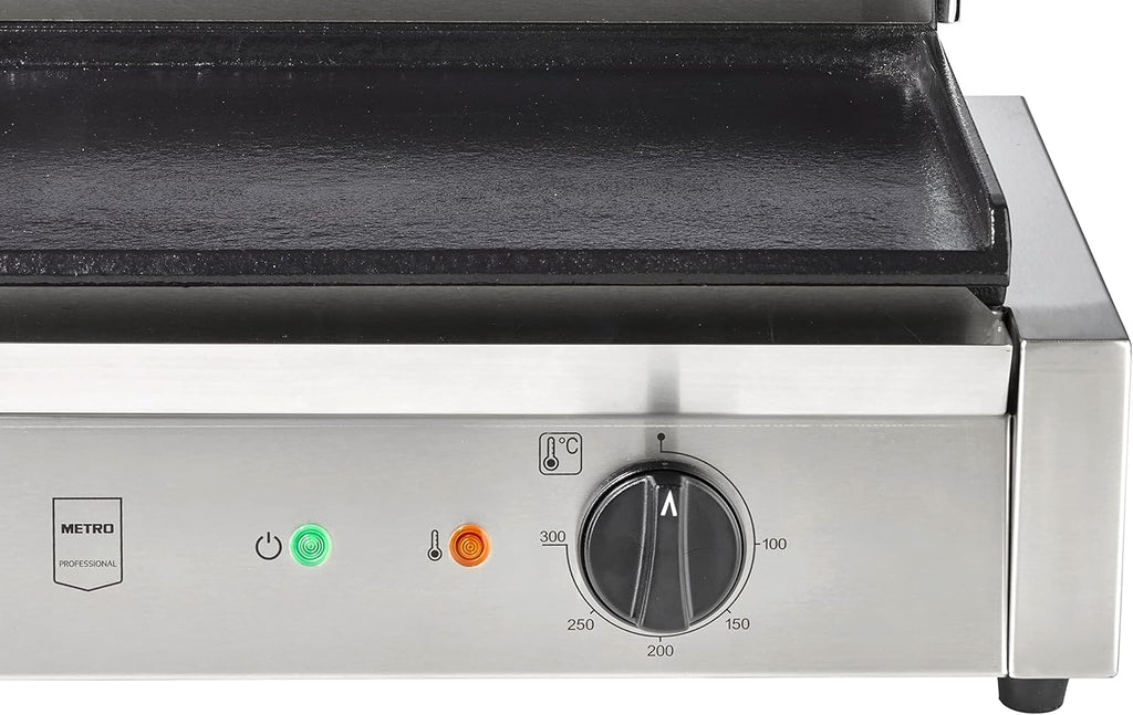 METRO Chapa com Grelhador de Paninis Profissional GPG1202, aço inoxidável, 43 x 36 x 20 cm, temperatura até 300°C, 45 paninis a cada 60 minutos, prata