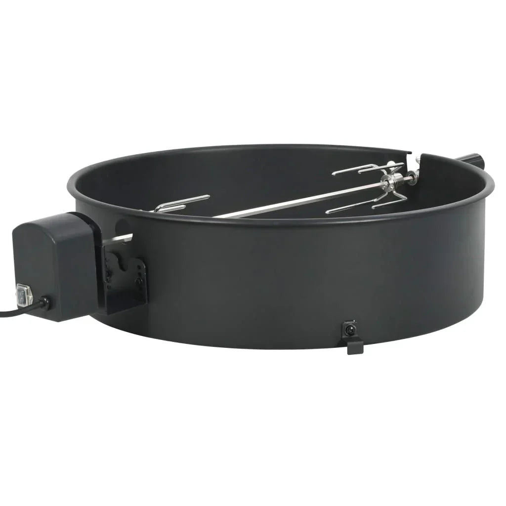 Kit Anel de Churrasqueira Rotativa Preto 57 cm Vidaxl
