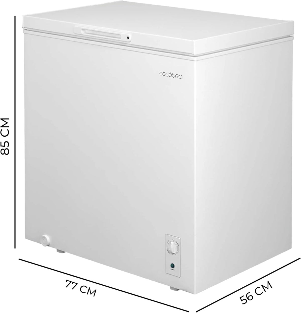 Cecotec Congelador Horizontal 198L Bolero CoolMarket Chest 198M Branco. Cesto com Alças, Controlo Mecânico LED, UltraContact D-Cool, Dupla Função, Porta ZeroG (80º-30º), Congelação Rápida, Compacto