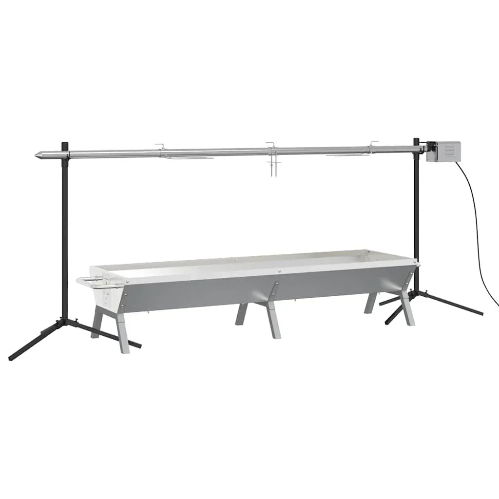 Conjunto de Churrasqueira Automática e Bandeja de Aço Inoxidável Vidaxl