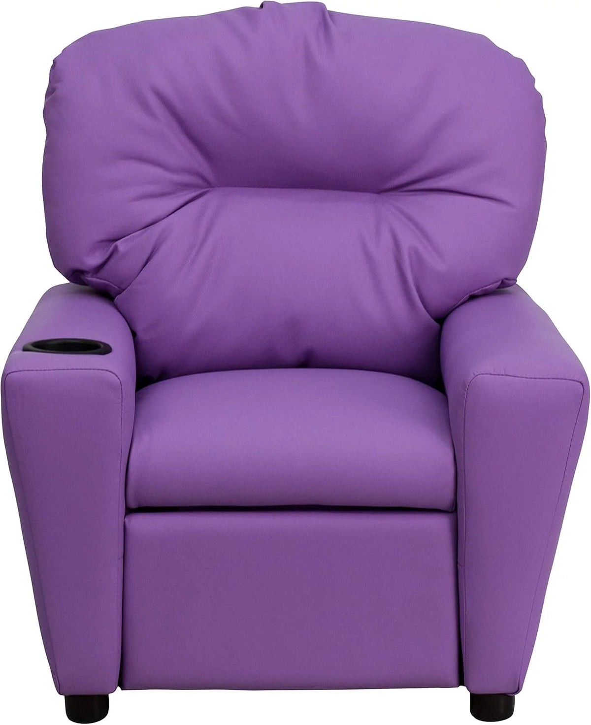 Poltrona Reclinável Infantil Contemporânea Flash Furniture com Porta-Copos, Madeira, Vinil Bege, 66,04 x 53,34 x 53,34 cm