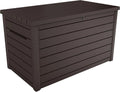 Keter Ontario - Baú de armazenamento externo, Capacidade 870L, Resina, Cor Marrom, Organização de jardim e terraço, 147 x 83 x 86 cm