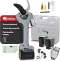 KAMIKAZE KV390 Tesoura de Poda Elétrica Profissional com Bateria de Lítio 21,6V, Ø35mm de Corte, 2 Baterias e Carregador Triplo, Ecrã Inteligente, Kit de Manutenção e Mala de Transporte