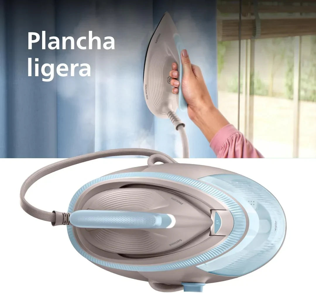 Centro de Engomar Philips PerfectCare Série 7000 – Jato de Vapor 600 g, Pressão de 8,5 Bar, OptimalTEMP, Base SteamGlide Elite, Reservatório Removível 1,5L, Engomar Vertical, Easy De-Calc (PSG7200/60)