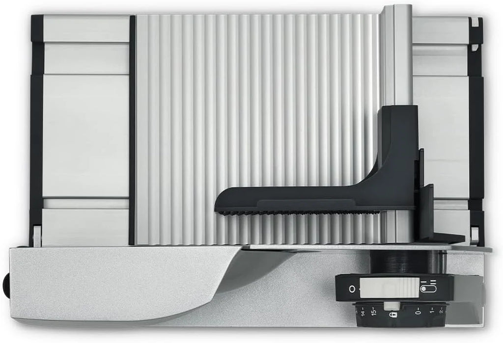 GRAEF MYtiny MT1000 - Cortador de Frios Dobrável, 170 W, lâmina Ø170 mm, metálico, corte 0-15 mm, pão, compacto, Made in Germany, prata