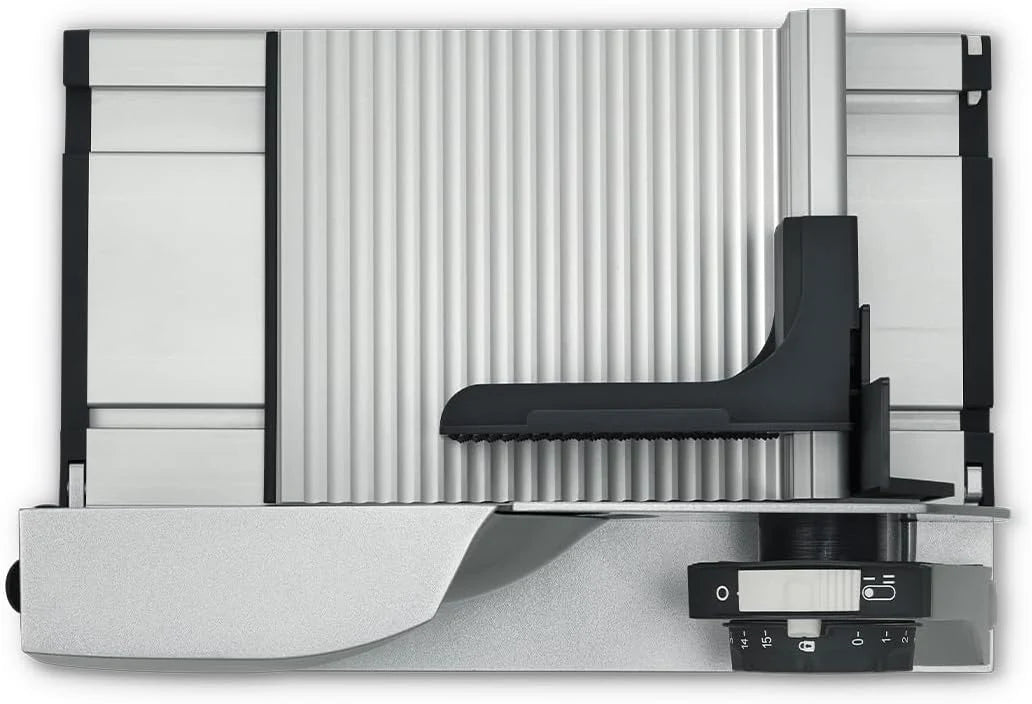 GRAEF MYtiny MT1000 - Cortador de Frios Dobrável, 170 W, lâmina Ø170 mm, metálico, corte 0-15 mm, pão, compacto, Made in Germany, prata