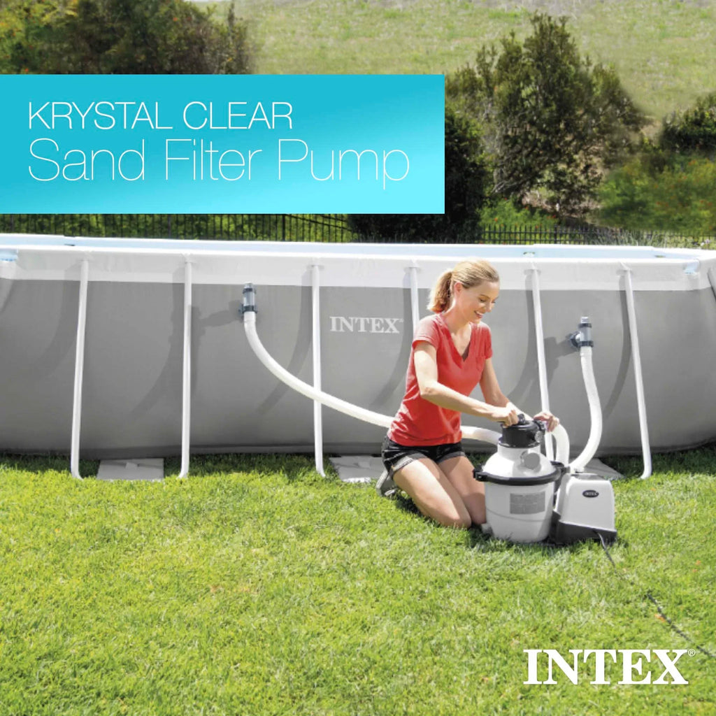 2025 Bomba de filtro de areia Intex 2100 GPH para piscinas de superfície com aspirador automático