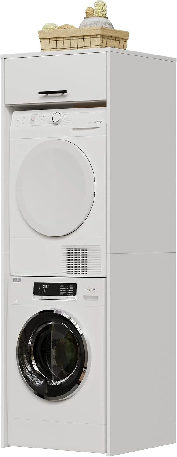 MSFE Armário para Secadora e Máquina de Lavar, Móvel para Máquina de Lavar com Espaço de Armazenamento, Estante Organizadora de Banheiro, Estante para Banheiro, 200 * 65 * 65 CM, Enviado em 2 Pacotes
