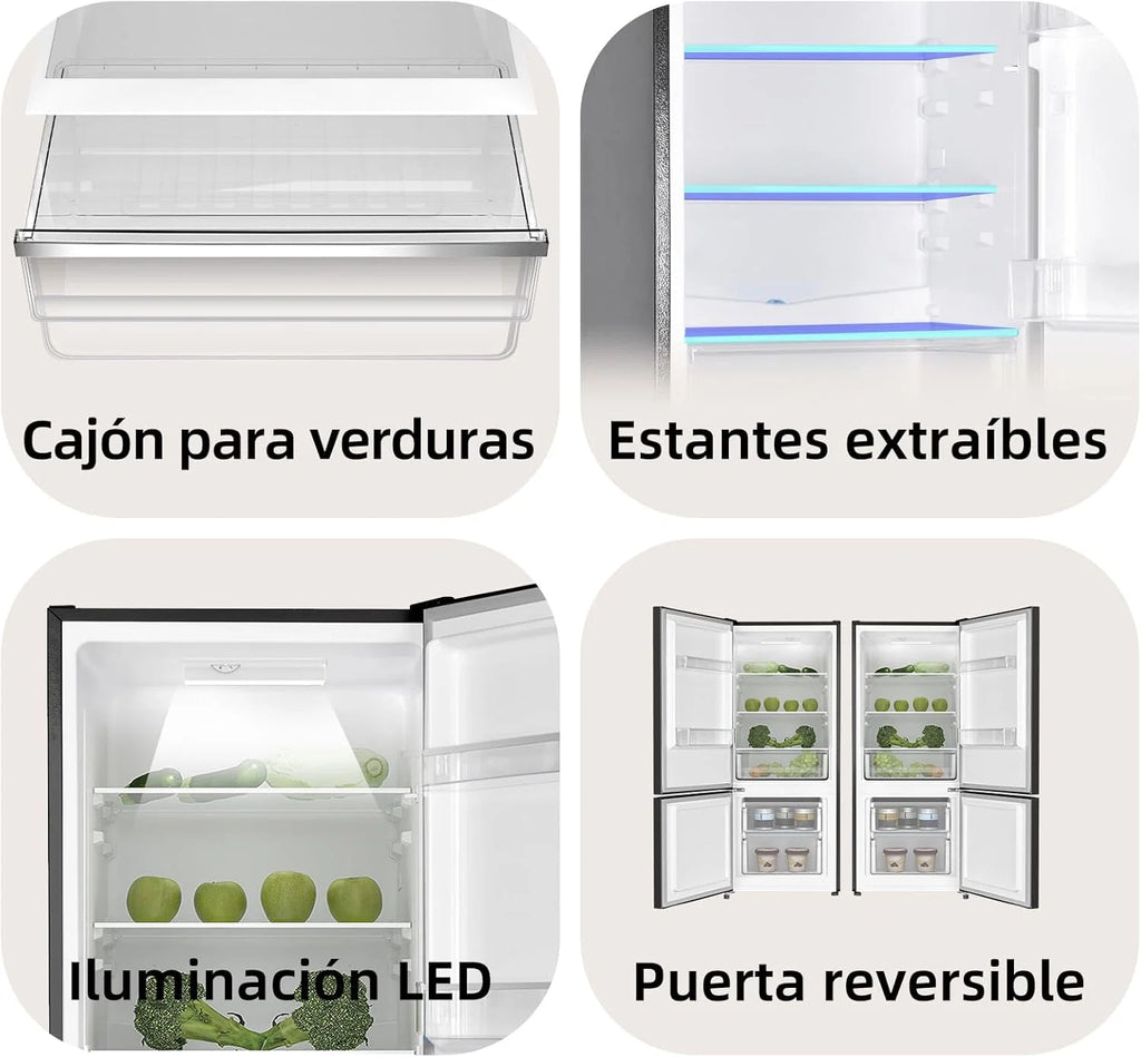 Geladeira CHiQ FBM205L42 205 L, Low Frost, Classe Energética E, Silenciosa com 39 dB, Portas Reversíveis