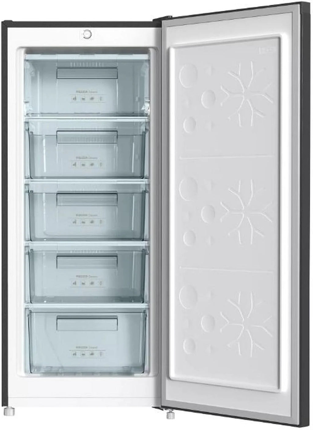 INFINITON Congelador Vertical CV-140L25XEQ, 145 Litros, E, Função Congelamento Rápido, Congelador 4****, Gaveta com Aba, Puxador integrado, Porta reversível, Inox