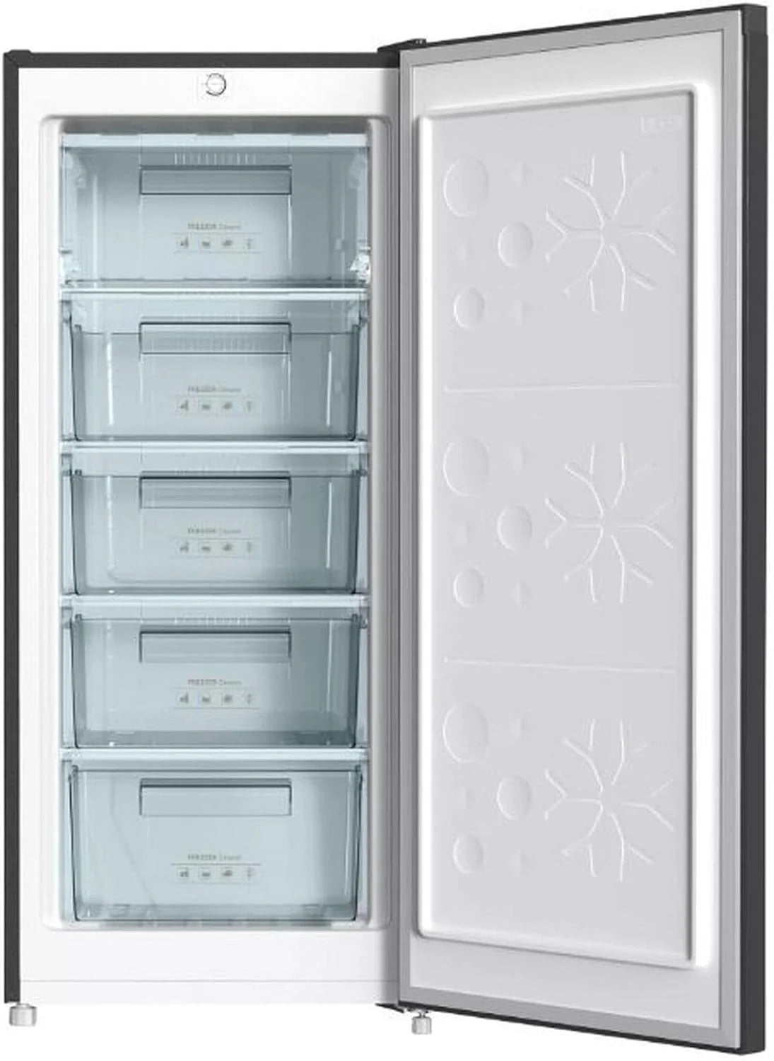 INFINITON Congelador Vertical CV-140L25XEQ, 145 Litros, E, Função Congelamento Rápido, Congelador 4****, Gaveta com Aba, Puxador integrado, Porta reversível, Inox