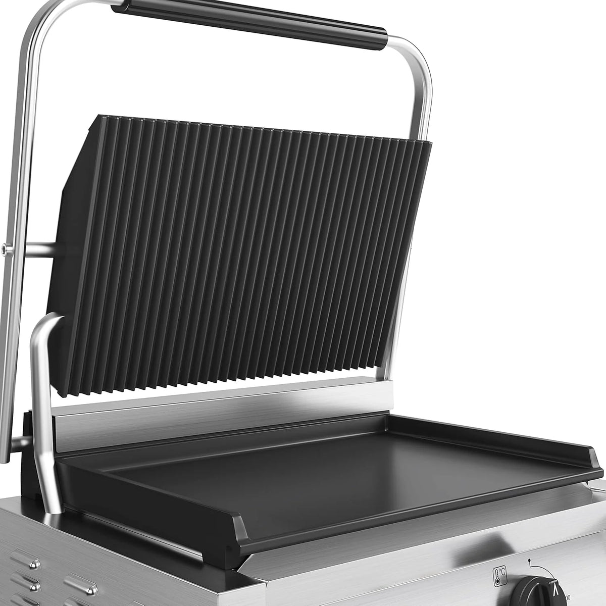 METRO Chapa com Grelhador de Paninis Profissional GPG1202, aço inoxidável, 43 x 36 x 20 cm, temperatura até 300°C, 45 paninis a cada 60 minutos, prata