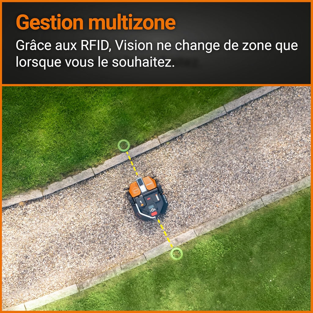 WORX Landroid Vision M550 WR205E Robô Cortador de Grama para Jardins de até 550 m² – Robô Cortador de Grama Inteligente sem Fio de Limite – WiFi e Bluetooth – Prevenção Ativa de Obstáculos com