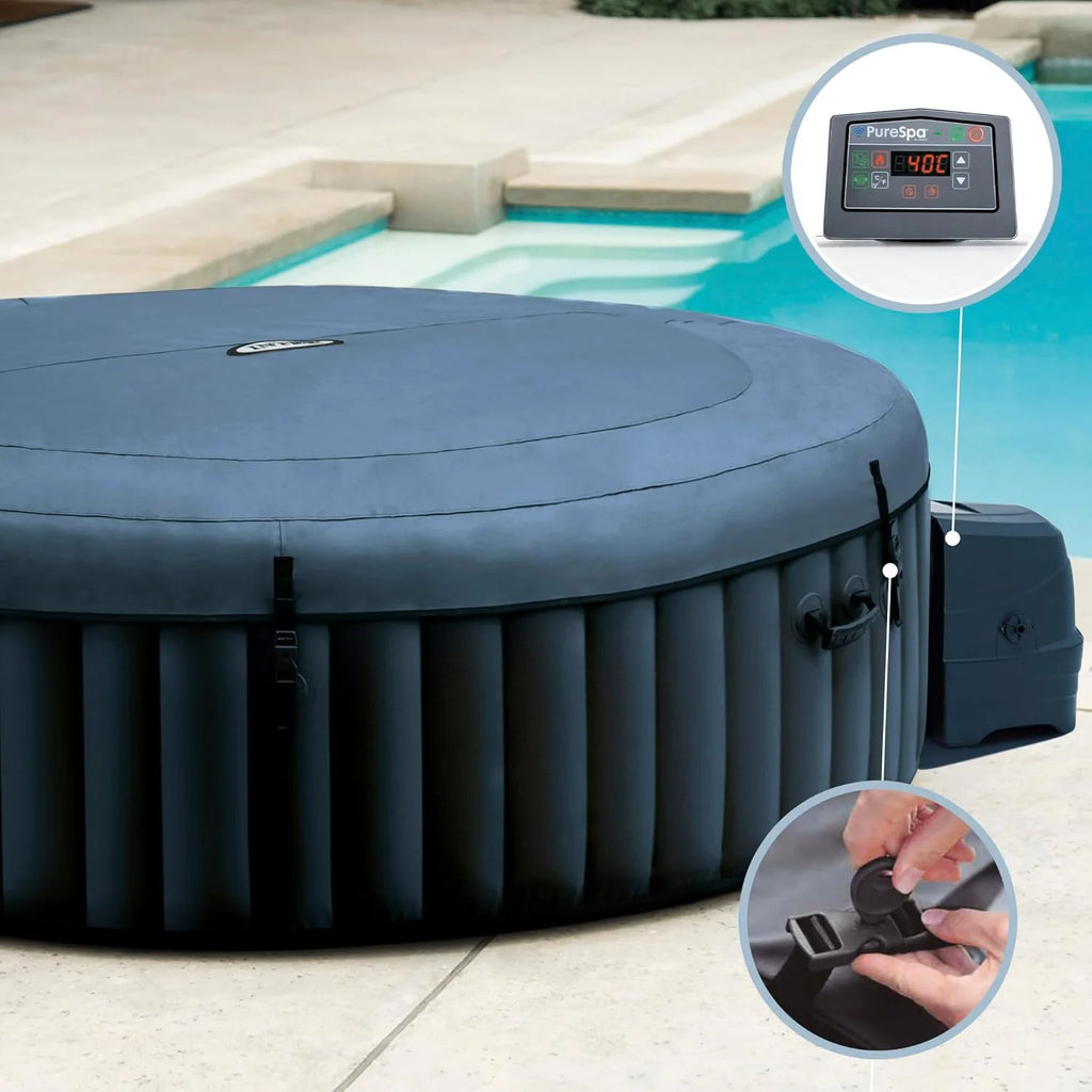 Intex SPA Inflável 4 Pessoas Bubble Massage Azul Marinho (55084)