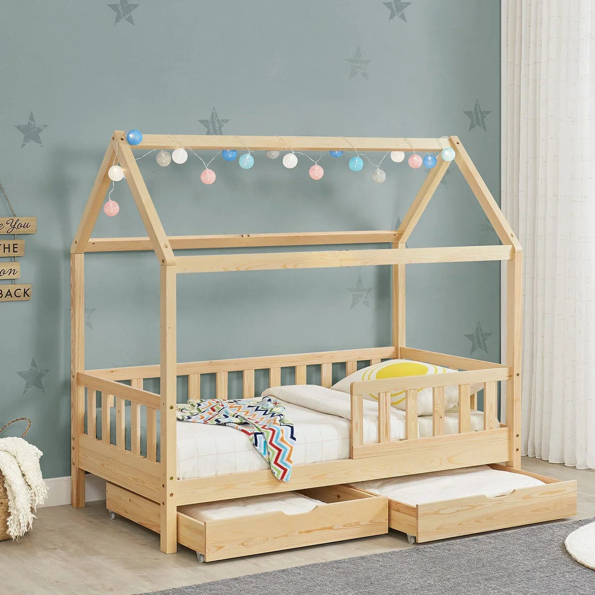 2026 Cama infantil Marli 90 x 200 cm com gavetas de armazenamento