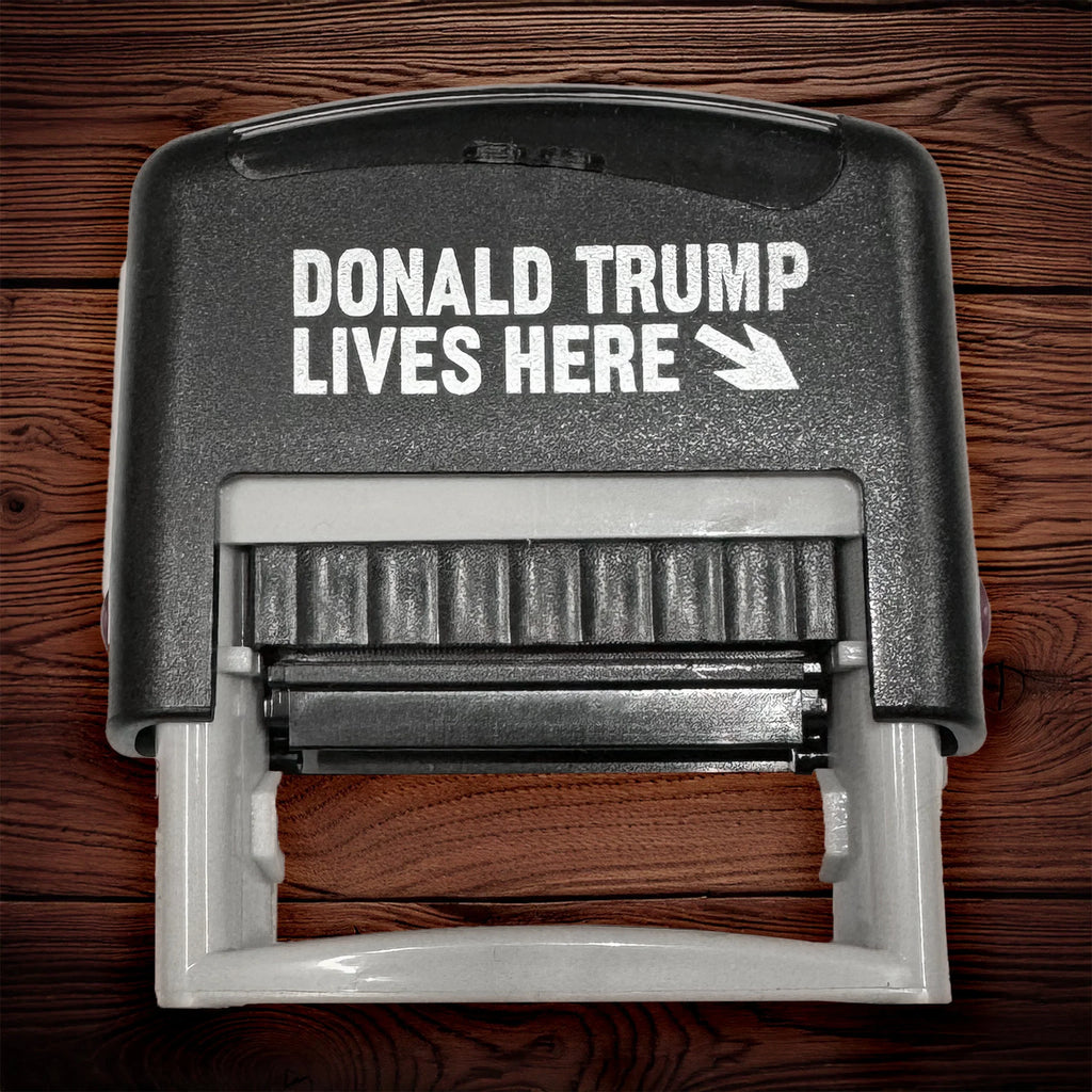 Carimbo de Dinheiro "Donald Trump Mora Aqui"