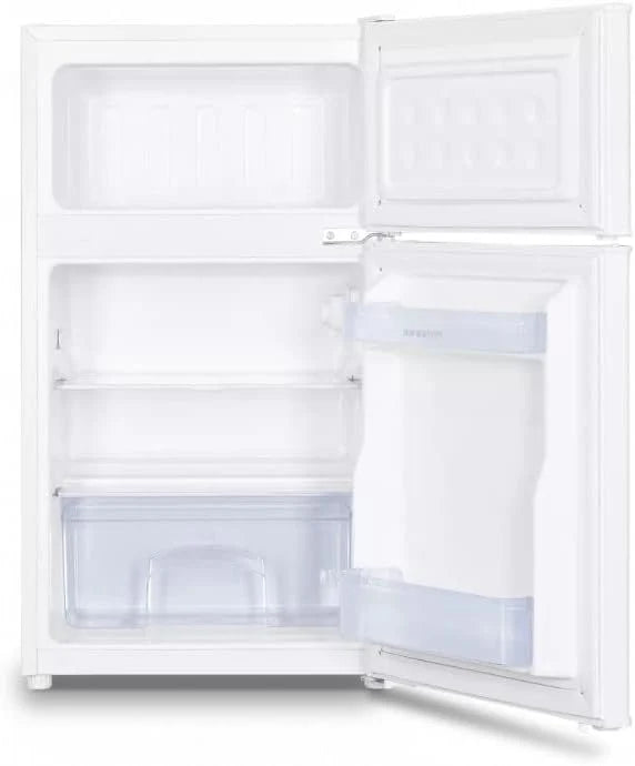 INFINITON | Refrigerador FG-A82B2P | Duas Portas | Capacidade 85 L | Descongelamento DEFROST | Altura 85 Cm | Classe Energética A+ /F | Temperatura Regulável | Cor Branco |