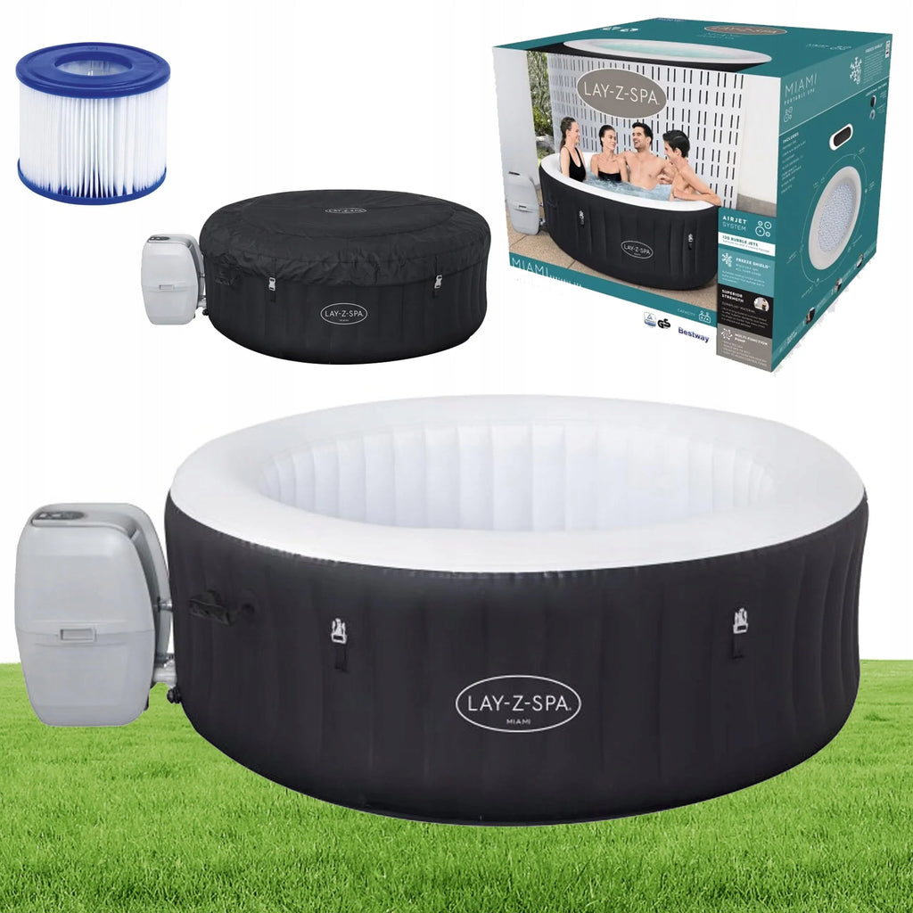 PISCINA DE HIDROMASSAGEM INFLÁVEL BESTWAY LAY-Z-SPA MIAMI 60001 JACUZZI HIDROMASSAGEM 40°C