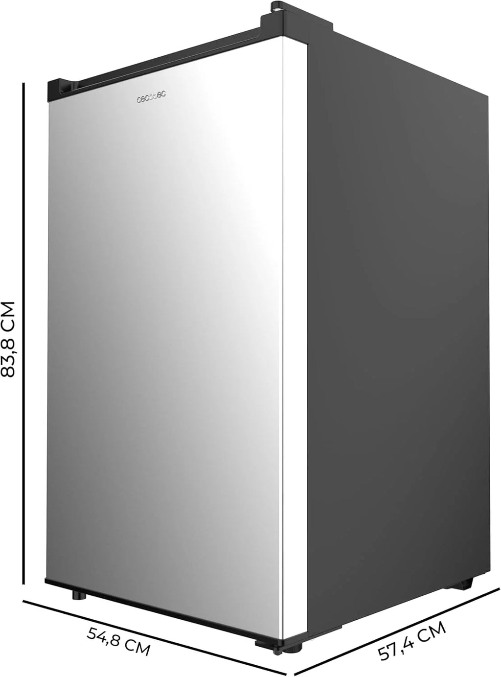 Cecotec Congelador Vertical de Mesa 97 L Bolero CoolMarket TF 97 Inox, Classe Energética E, Design compacto, Porta reversível, 3 Gavetas, Medidas 55,1 x 57,5 x 83,5 cm, Cor Inox