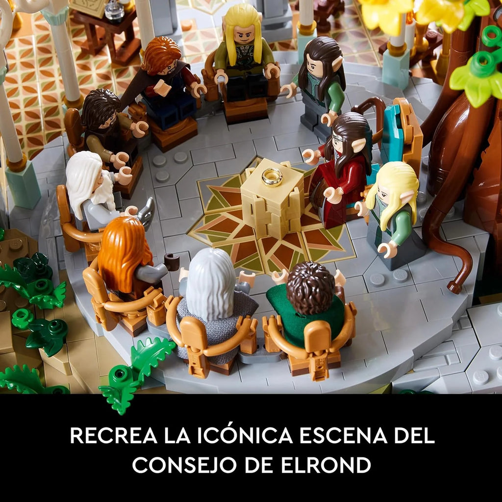 Ícones DE O SENHOR DOS ANÉIS: RIVENDELL - Presente de Dia dos Pais - Modelo para Construir da Terra Média - Conjunto Grande com 15 Minifiguras Incluindo Frodo, Bilbo, Gandalf e Legolas 10316