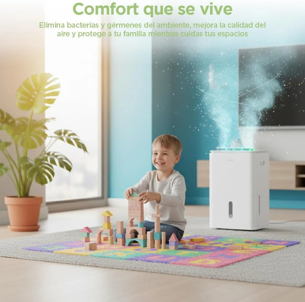 Desumidificador COMFEE' de 16L Silencioso | WiFi/App, Modo Secagem de Roupa e Auto Anti-Humidade, Purificador Elétrico Antibacteriano, mofo e Condensação | Ideal para divisões até 45m2/120m3