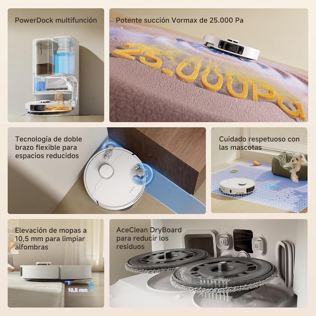 DREAME L10s Ultra Gen 3 Kit Robô Aspirador e Passa Pano, Sucção de 25.000Pa, Escova Lateral e Mopa Extensível, AceClean DryBoard e Autolimpeza Automática da Mopa, Secagem com Ar Quente