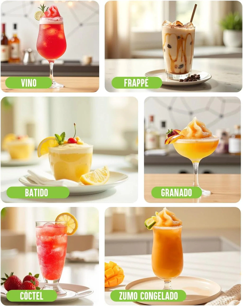 Máquina Granizadora INOVIVA, sem gelo, 2 L, para uso doméstico, autolimpante, 5 programas predefinidos, para raspadinhas, margaritas, frappés e milkshakes (versão S1.2)