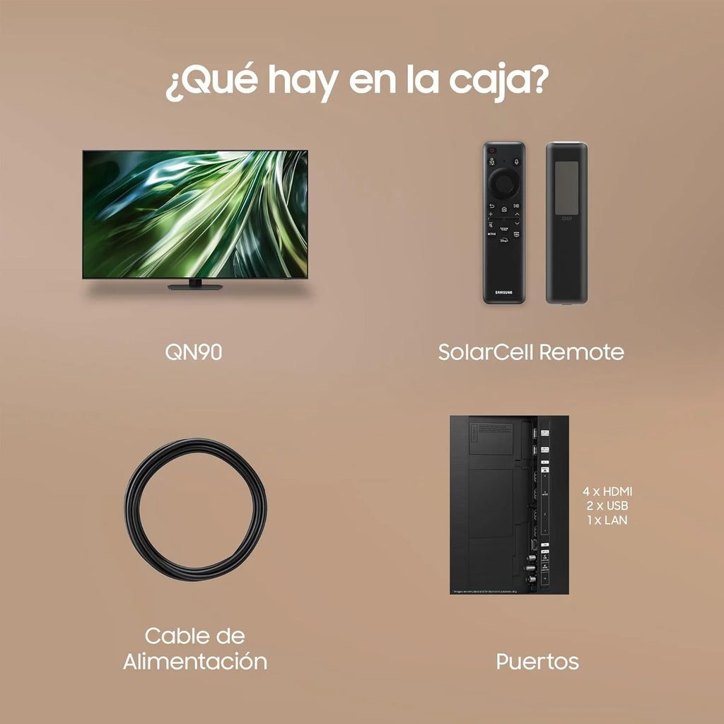 Smart TV 55 polegadas Neo QLED QN90D 4K Mini LED com Resolução 4K Aprimorada, Processador NQ4 AI Gen2 com Inteligência Artificial, Dolby Atmos, Q-Symphony e Motion Xcelerator 144 Hz