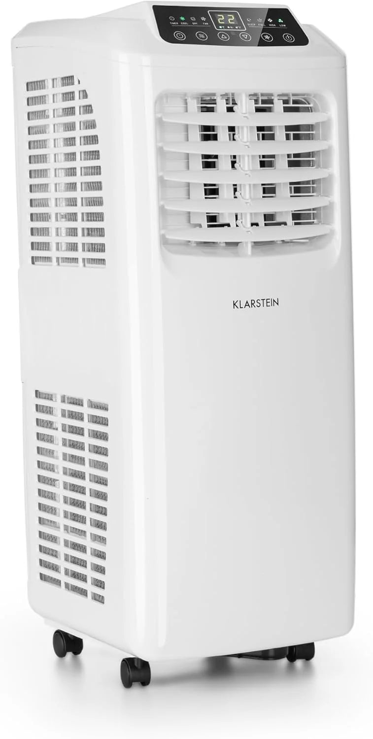 Klarstein Ar Condicionado Portátil e Silencioso, Resfriador de Ar 4 em 1 para Casas e Escritórios com Modo Noturno, com Controle Remoto e Desumidificador, Ar Condicionado de Baixo Consumo 7.000 BTU Branco