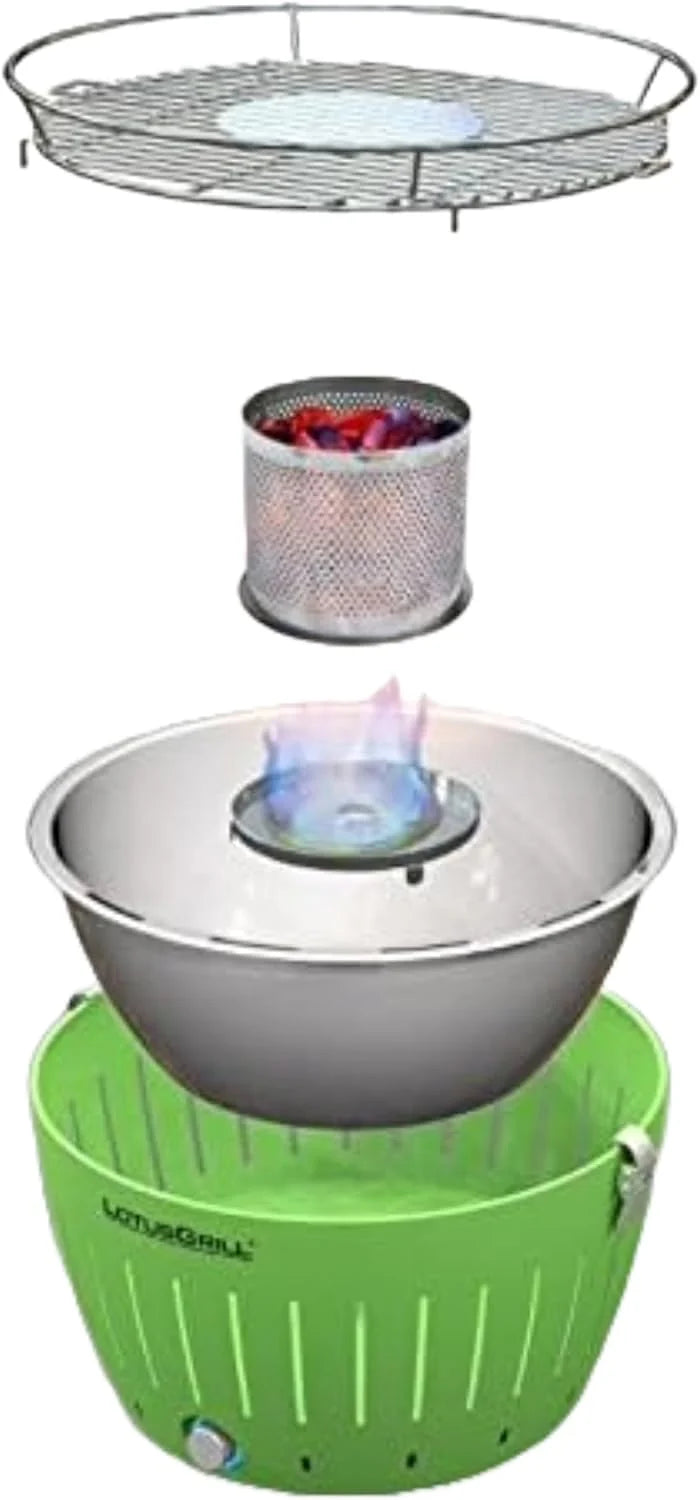 LotusGrill G-RO-34 - Churrasqueira de carvão sem fumaça 35 x 26 x 23.4, cor vermelha