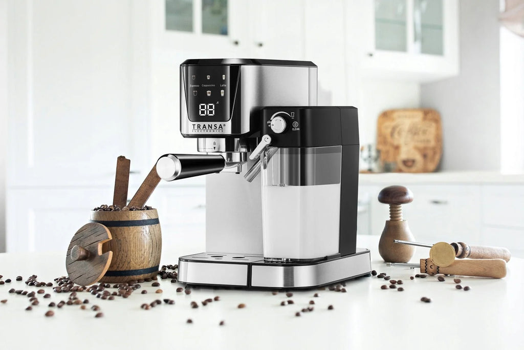 Máquina de café expresso com bico e LCD automático, bomba ULKA 20 BAR