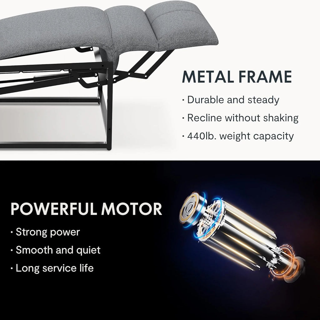 FLEXISPOT Poltrona Reclinável Elétrica com Encosto Ajustável, Reclinação de 105° a 155°, Poltrona Reclinável, Sofá Relax Ergonômico para Quarto, Sala de Estar e Home Theater (Cinza Escuro)