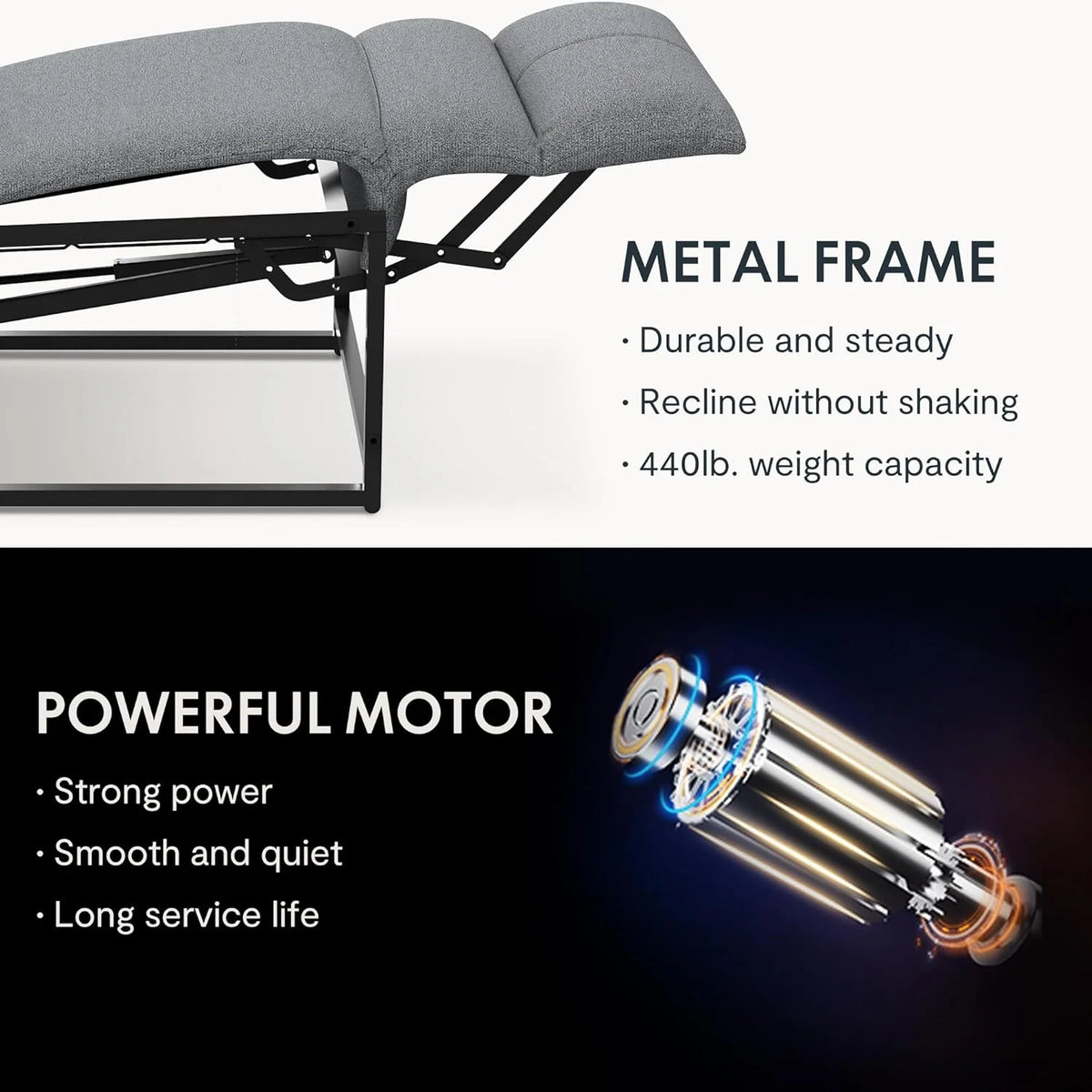 FLEXISPOT Poltrona Reclinável Elétrica com Encosto Ajustável, Reclinação de 105° a 155°, Poltrona Reclinável, Sofá Relax Ergonômico para Quarto, Sala de Estar e Home Theater (Cinza Escuro)