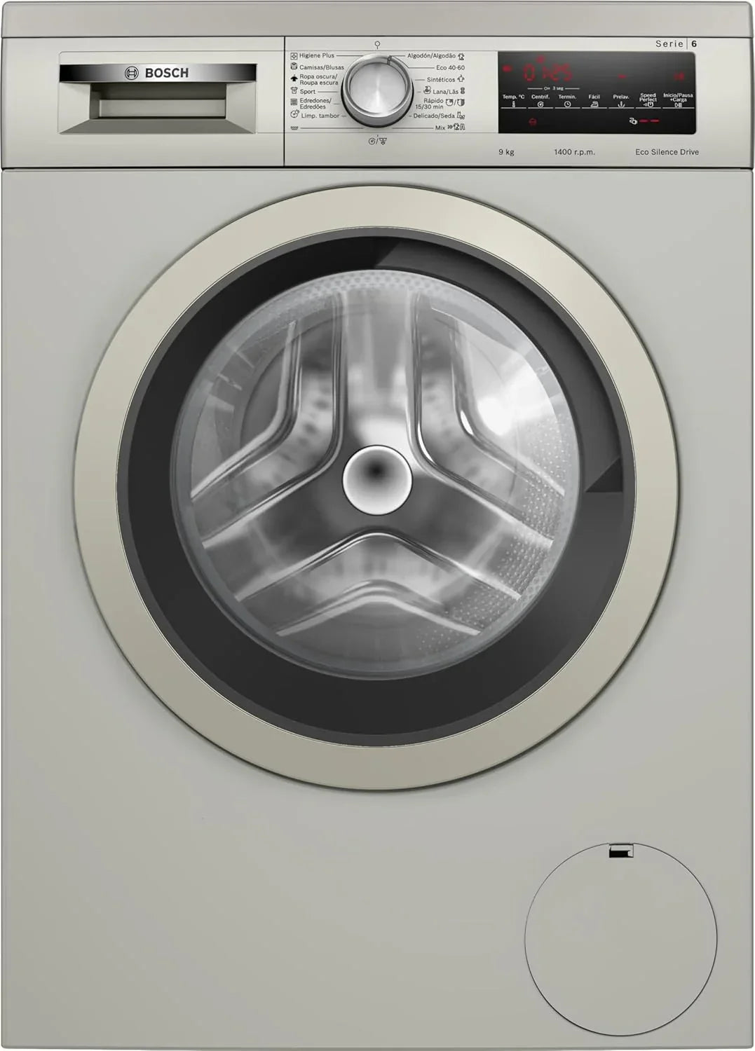 Máquina de Lavar Roupa Bosch, Instalação Gratuita, 8 kg, Série 6, EcoSilence, Aço Anti-impressão Digital, WUU28T8XES
