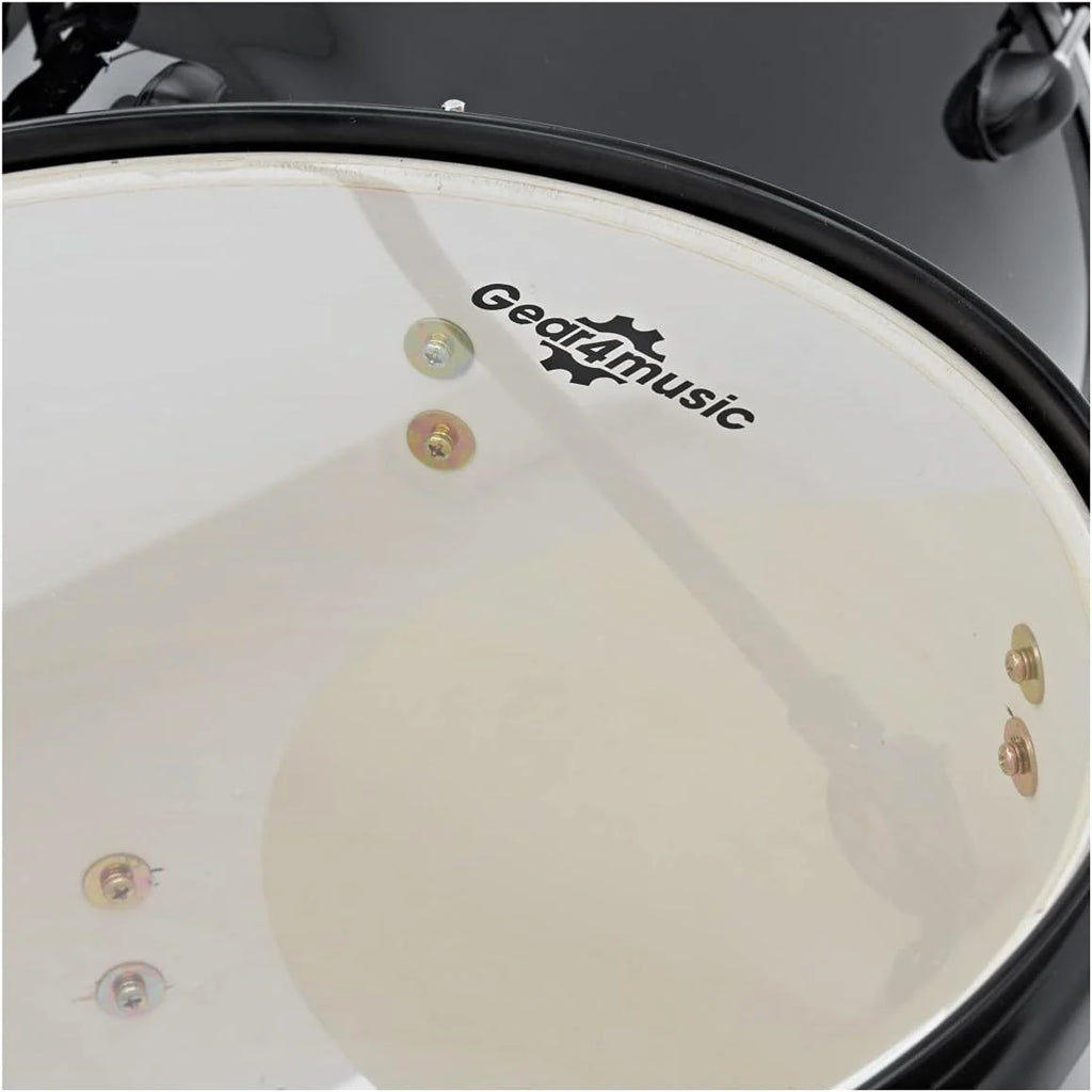 Gear4music BDK-1 Kit de Bateria Compacta Completa para Iniciantes - Bateria Acústica de 5 Peças, Pratos, Pedal de Bumbo, Banco e Baquetas - Preto