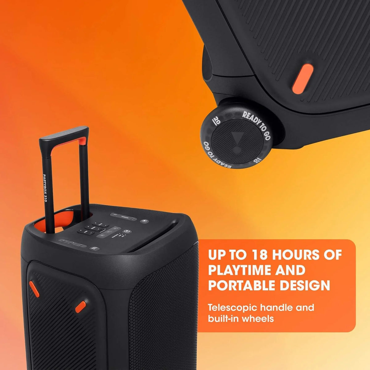 Jbl Partybox 110 JBLPARTYBOX110EU Alto-falante Bluetooth, preto, 24 x 69 x 2,5 cm