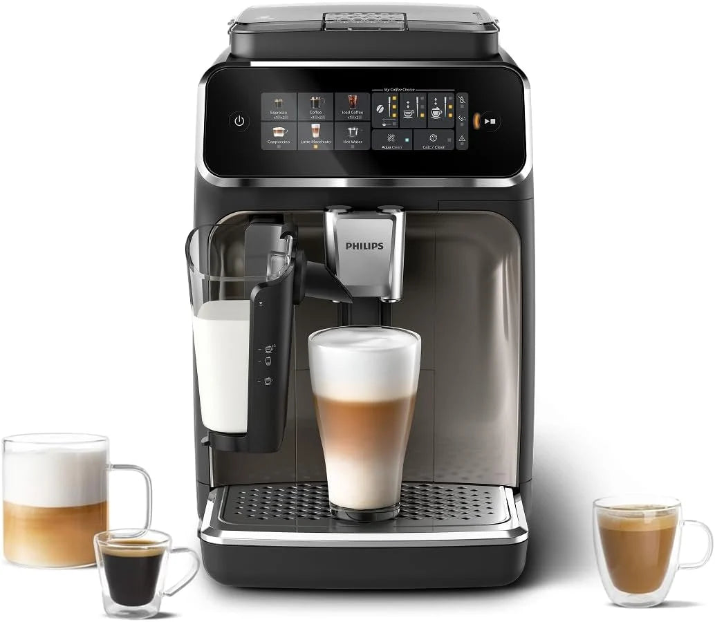 Cafeteira Expresso Automática Philips Série 2200 - 2 Tipos de Café, Display Touchscreen, Vaporizador de Leite Clássico, Moedor de Cerâmica, Preto Fosco (EP2220/10)