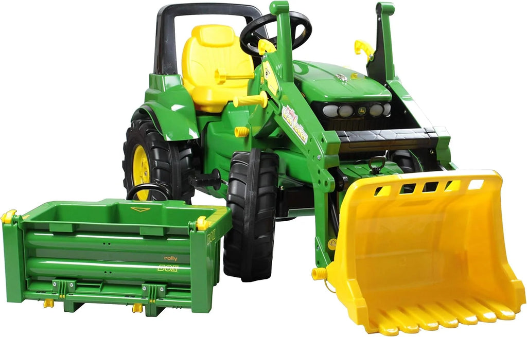 Rolly Toys 710379 John Deere 7930 - Trator a Pedal, 3-8 anos com Carregador Frontal, Compartimento de Transporte
