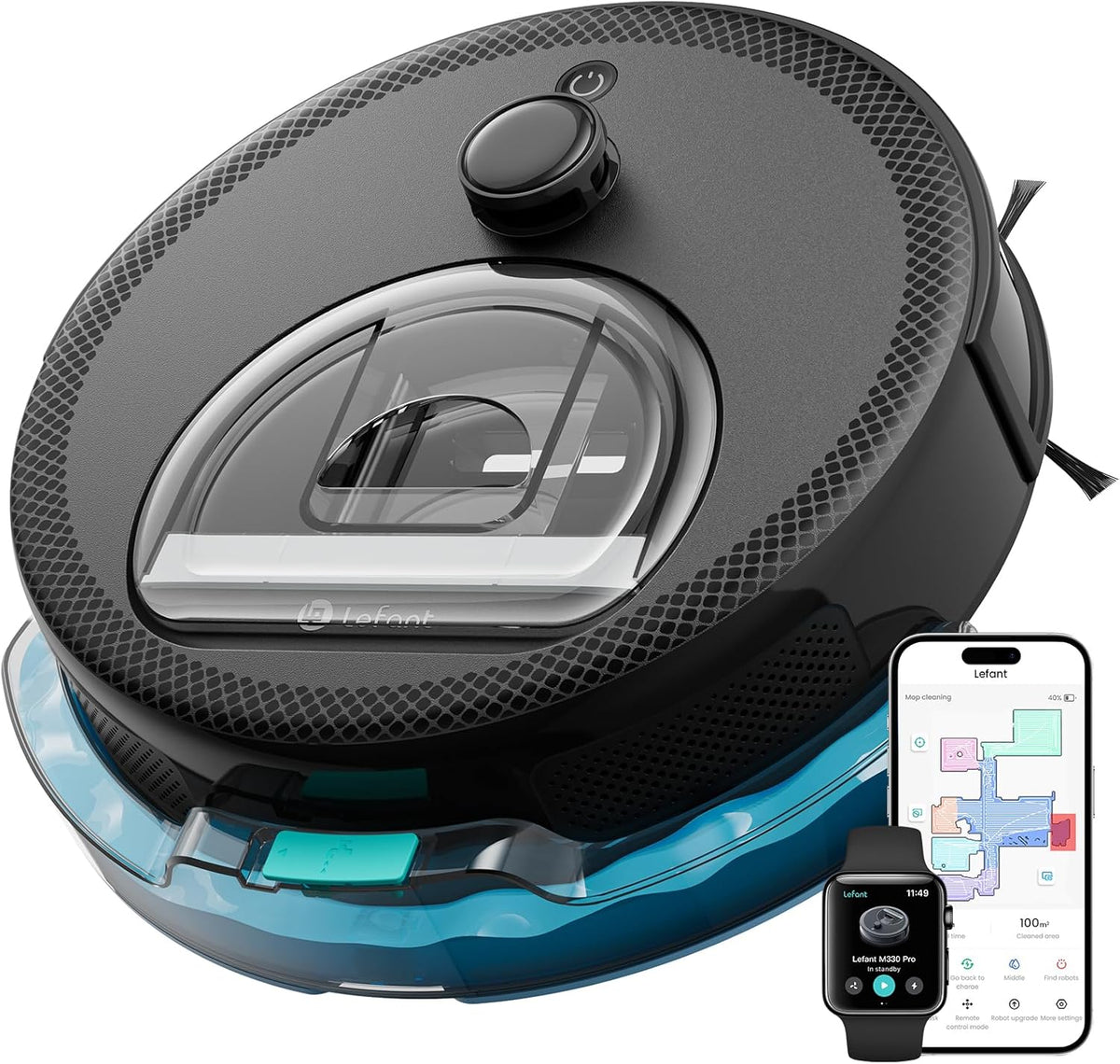 Aspirador Robô e Passador de Pano Lefant M330 Plus BN1