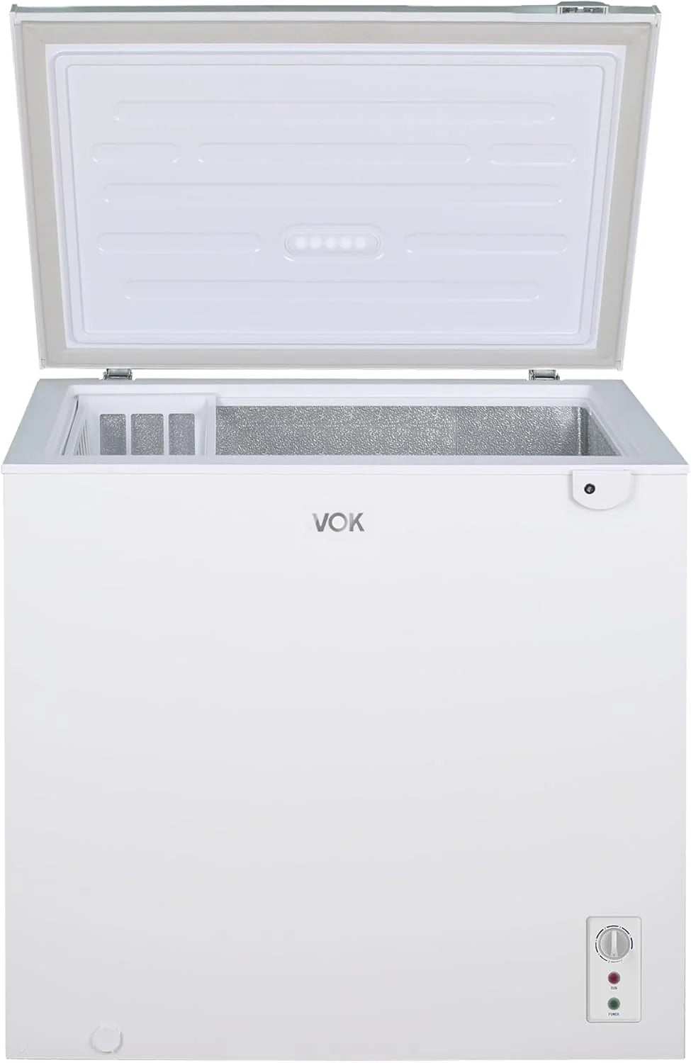 VOK Freezer Horizontal 194 L Largura 81,8 cm - Função Dupla, Congelamento Rápido, Luz LED, Trava de Segurança, Autonomia de 23 h, Branco