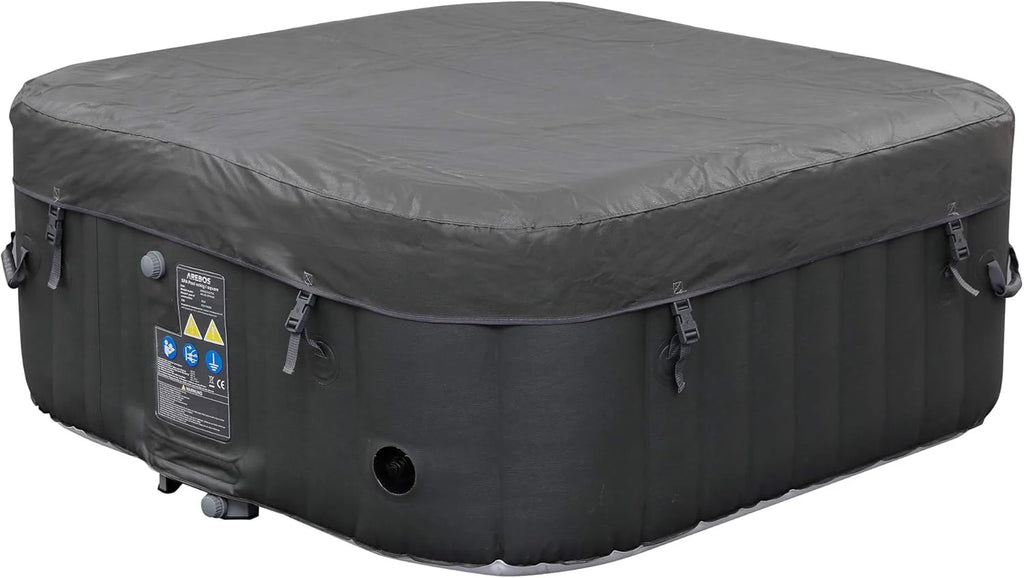 Arebos SPA Inflável Hidromassagem | Inflável | Quadrado | para Interior e Exterior | 154x154cm | 4 Pessoas | 130 Jatos de Massagem | 600 L