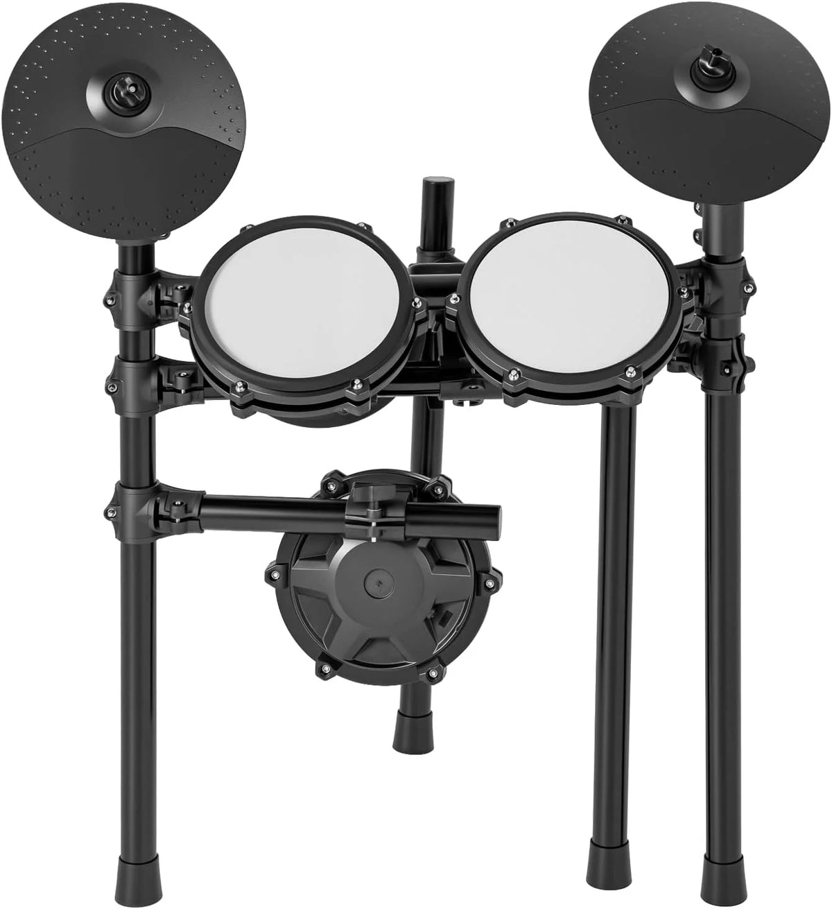 COSTWAY Bateria Eletrónica, Kit de Bateria Dobrável com Pads de Malha Silenciosos, Prato, 225 Sons e 30 Demos, Metrônomo e USB MIDI, Bumbo, 2 Baquetas, Banco Ajustável, para Adultos e Crianças