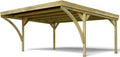 Forest Style - Garagem Dupla Victor Modern 30,9 m² (6,02 x 5,11 x 2,52 m) – Madeira de Pinus Tratada – Cobertura de Policarbonato – Estacionamento Coberto para 2 Carros – Estrutura Robusta e Durável