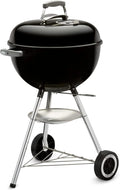 Churrasqueira a Carvão Weber Original Kettle Premium, Revestimento de Porcelana Esmaltada, Superfície de Grelhar de 57cm, Sistema de Limpeza One-Touch, Termômetro na Tampa, Suporte de Tripé, Rodas, Preto